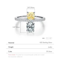 925 Sterling Silver Zircon Round Square Rings main image 6