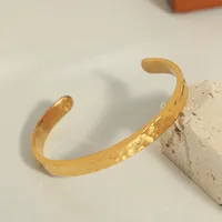 Casual Simple Style Solid Color Titanium Steel 18K Gold Plated Bangle In Bulk main image 6