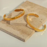 Casual Simple Style Solid Color Titanium Steel 18K Gold Plated Bangle In Bulk main image 3