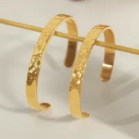 Casual Simple Style Solid Color Titanium Steel 18K Gold Plated Bangle In Bulk main image 7