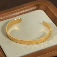 Casual Simple Style Solid Color Titanium Steel 18K Gold Plated Bangle In Bulk main image 4