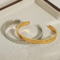 Casual Simple Style Solid Color Titanium Steel 18K Gold Plated Bangle In Bulk main image 2