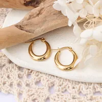 1 Pair IG Style C Shape Plating 304 Stainless Steel Hoop Earrings main image 2
