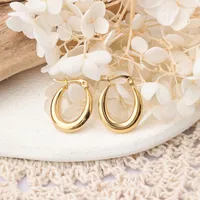 1 Pair IG Style C Shape Plating 304 Stainless Steel Hoop Earrings main image 1