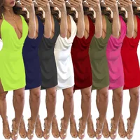Women's Regular Dress Streetwear V Neck Sleeveless Solid Color Above Knee Daily Street main image 1