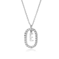 925 Sterling Silver Plating Letter Pendant Necklace sku image 4