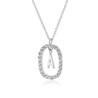 925 Sterling Silver Plating Letter Pendant Necklace sku image 1