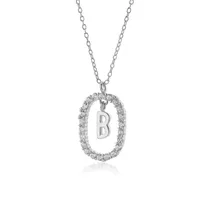 925 Sterling Silver Plating Letter Pendant Necklace main image 2