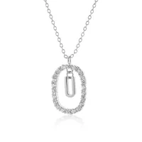 925 Sterling Silver Plating Letter Pendant Necklace sku image 12