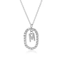 925 Sterling Silver Plating Letter Pendant Necklace main image 5
