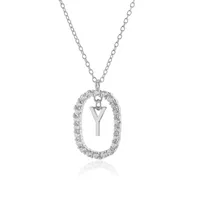 925 Sterling Silver Plating Letter Pendant Necklace sku image 26