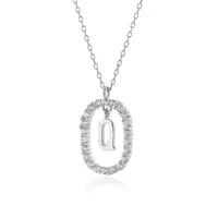 925 Sterling Silver Plating Letter Pendant Necklace sku image 9