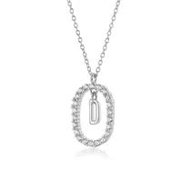 925 Sterling Silver Plating Letter Pendant Necklace sku image 17
