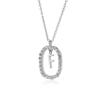 925 Sterling Silver Plating Letter Pendant Necklace sku image 5