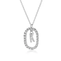 925 Sterling Silver Plating Letter Pendant Necklace sku image 20