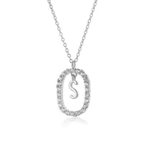 925 Sterling Silver Plating Letter Pendant Necklace main image 4