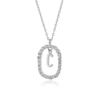 925 Sterling Silver Plating Letter Pendant Necklace main image 3