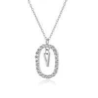 925 Sterling Silver Plating Letter Pendant Necklace sku image 14