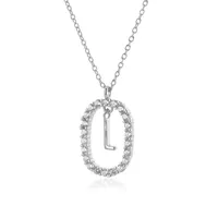 925 Sterling Silver Plating Letter Pendant Necklace sku image 21