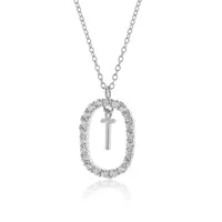 925 Sterling Silver Plating Letter Pendant Necklace sku image 13