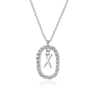925 Sterling Silver Plating Letter Pendant Necklace sku image 16