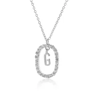 925 Sterling Silver Plating Letter Pendant Necklace sku image 6