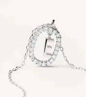 925 Sterling Silver Plating Letter Pendant Necklace main image 1