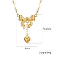 Ig Style Simple Style Bow Knot Stainless Steel Plating Pendant Necklace main image 5