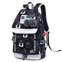 Waterproof Geometric School Travel Daily School Backpack sku image 3