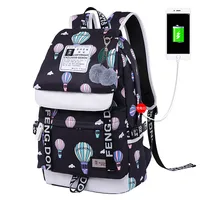 Waterproof Geometric School Travel Daily School Backpack main image 3