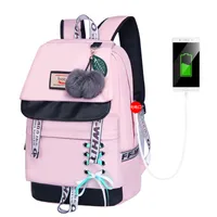 Waterproof Geometric School Travel Daily School Backpack sku image 5