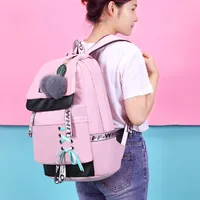 Waterproof Geometric School Travel Daily School Backpack main image 2