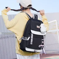 Waterproof Geometric School Travel Daily School Backpack main image 4