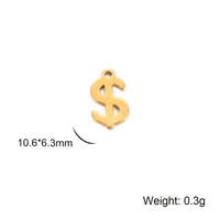 1 Piece Stainless Steel 18K Gold Plated Plating Polished Pendant main image 5