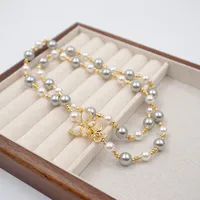 Retro Artistic Butterfly Imitation Pearl Copper Beaded Plating Gold Plated Necklace main image 4
