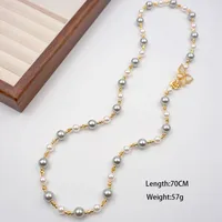Retro Artistic Butterfly Imitation Pearl Copper Beaded Plating Gold Plated Necklace main image 6