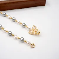 Retro Artistic Butterfly Imitation Pearl Copper Beaded Plating Gold Plated Necklace main image 2