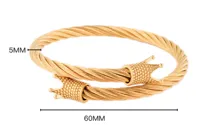 Simple Style Crown Titanium Steel Bangle main image 6