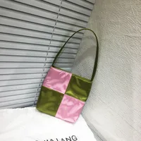 Women's Mini Canvas Color Block Vintage Style Classic Style Square Magnetic Buckle Shoulder Bag sku image 11