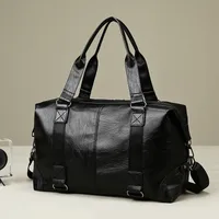 Unisex Classic Style Solid Color Pu Leather Waterproof Shopping Bags main image 1