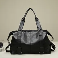 Unisex Classic Style Solid Color Pu Leather Waterproof Shopping Bags main image 4