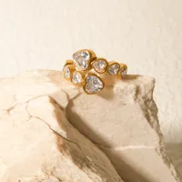 Wholesale Jewelry IG Style Heart Shape 316 Stainless Steel  Plating Open Rings main image 1