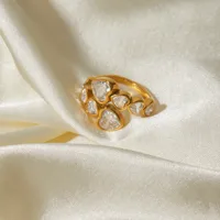 Wholesale Jewelry IG Style Heart Shape 316 Stainless Steel  Plating Open Rings main image 2