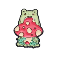 Cartoon Style Cute Animal Cartoon Frog Alloy Stamping Stoving Varnish Plating Unisex Cartoon Pinback Badge Brooches Collar Pin sku image 111