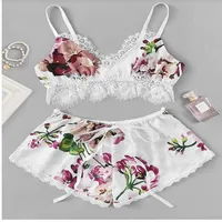 Daily Women's Elegant Lady Flower Imitated Silk Polyacrylonitrile Fiber Shorts Sets Pajama Sets main image 1