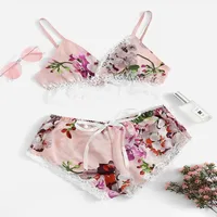 Daily Women's Elegant Lady Flower Imitated Silk Polyacrylonitrile Fiber Shorts Sets Pajama Sets main image 2