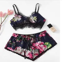Daily Women's Elegant Lady Flower Imitated Silk Polyacrylonitrile Fiber Shorts Sets Pajama Sets main image 3