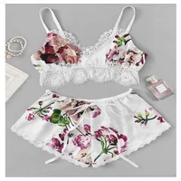 Daily Women's Elegant Lady Flower Imitated Silk Polyacrylonitrile Fiber Shorts Sets Pajama Sets main image 5