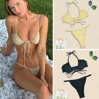 Women's Solid Color 2 Pieces Set Bikinis Swimwear main image 1