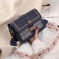 Women's Small Pu Leather Color Block Preppy Style Classic Style Square Flip Cover Shoulder Bag main image 4